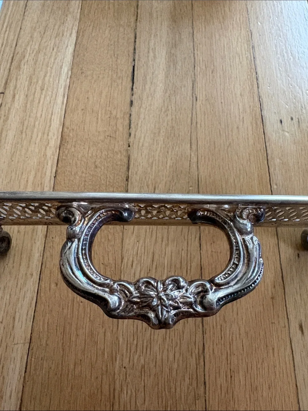 Silver Decorative Serving Tray with Handles for 9x13 pan